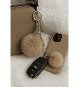Peluş Pofuduk Ponpon Puf Camel Tüylü Ev Ofis Araba Telefon Cüzdan Çanta Anahtarlık