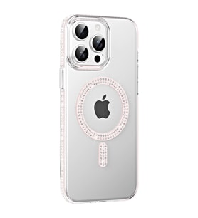 Joko Apple İphone 15 Pro Move Taşlı Magsafe Kapak - Gümüş