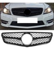 S-Dizayn Mercedes C-Class W204 Ön Panjur Parlak Siyah Piano Black AMG Model 2007-2014 (Karışık)
