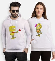 Tshirthane Romantik Robot Sevgili Kombinleri Kapüşonlu Kombini (Tek Ürün Fiyatıdır.)