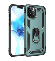 Newface Apple iPhone 12 Pro Max Kılıf Sofya Yüzüklü Silikon Kapak - Yeşil