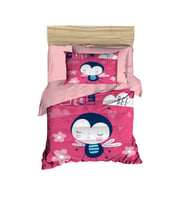 Dijital Baskılı 3d Pamuklu Yenidoğan Bebek Nevresim Takımı Cute Bee Pink (Çok Renkli)
