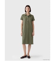 LCW Petite Haki Polo Yaka Müslin Elbise