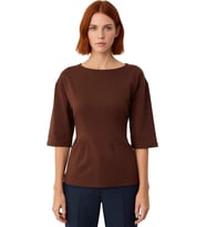 Kadın Fitted İnterlok Bluz Truvakar Kol ve Peplum Detaylı Günlük Şıklık Kaliteli Şık Rahat