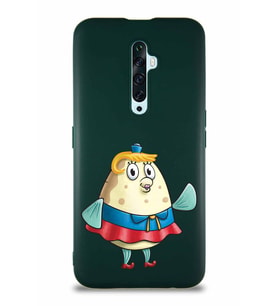 Oppo Reno 2Z Soft Premier Kapak Bayan Puff Tasarımlı Silikon Kılıf - Yeşil (Şeffaf)