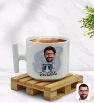 BK Gift Kişiye Özel Erkek Radyolojist Karikatürlü T Kulplu Beyaz Middle Kupa Bardak-1