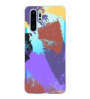 Huawei P30 Pro Uyumlu Kapak Brush Stroke Tasarımlı Şeffaf Silikon Kılıf