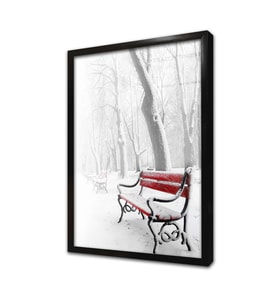 Karlar Altında Kalmış Park Çerçeveli Cam Tablo