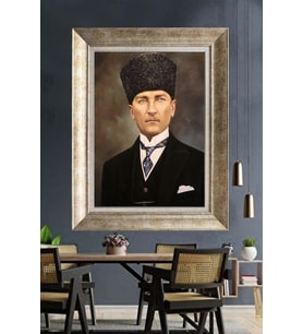 Gümüş Çerçeveli Atatürk Tablo za305