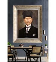 Gümüş Çerçeveli Atatürk Tablo za305