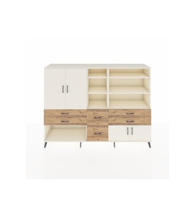 Hyperion Dolap 10 Raflı 6 Çekmeceli 4 Kapaklı 220x44x163 Aytaşı-Aytaşı/Çam