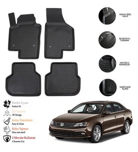 Vw Jetta 2011 Sonrası 3D Havuzlu Paspas OTL