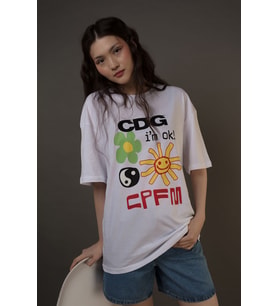 Trendiz Unisex CDG i'm ok! CPFM Beyaz Tshirt