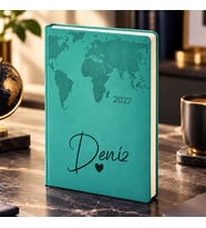 BK Gift Kişiye Özel İsimli 378 Termo Deri 2027 Ajanda-12, Günlük Ajanda 16x24 cm