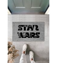 Dormot Modern Dijital Baskı - Gri Star Wars Paspas- 45x70cm Kapı Önü Paspası (Bej)
