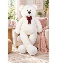 Pandamkee 200 cm Papyonlu Büyük Ayıcık (%100 Yerli) (Beyaz)