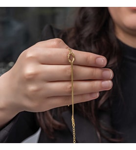 925 Ayar Gümüş Gold Aşk Düğüm Kadın Bileklik
