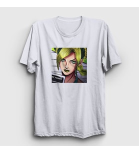 Presmono Unisex Beyaz Jolyne Cujoh Anime Jojo T-Shirt 321560tt