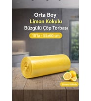Ethex Orta Boy Büzgülü Limonlu Çöp Torbası 55x60 Cm (30 Lt) 10'lu Rulo