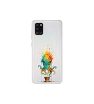 Samsung Galaxy A31 ile uyumlu Splash ahtapot tasarımlı şeffaf silikon kılıf