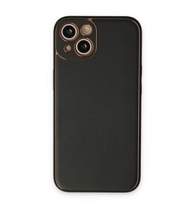iPhone 14 Plus Kılıf Coco Deri Silikon Kapak - Siyah
