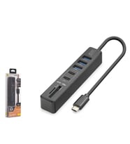 Hadron HDX7061 İetop Type-C Hub 5Gbps 2x Usb-C 3.2+3x Usb-A 3.2+SD+microSD 7 Port Kart Okuyucu Siyah