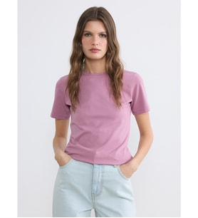 LCW EVERYDAY Pembe Bisiklet Yaka Kadın Tişört