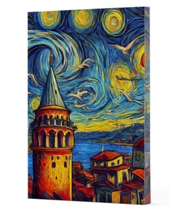 Van Gogh 5 - Galata Çizgili Yan Boyamalı Defter
