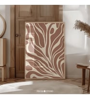 Boho Soyut Organik Sanat, Terracotta ve Bej Duvar Dekoru