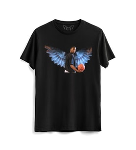 K.Bryant Resimli Baskılı Çocuk Siyah Tshirt 