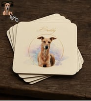 BK Gift Kişiye Özel Evcil Hayvan Karikatürlü 4'lü MDF Ahşap Bardak Altlığı-3, Arkadaşa Hediye, Sevgiliye Hediye