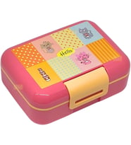 Bento 1600ml Lunchbox Sevimli Kedi Desenli Tek Katlı 2 Bölmeli PP Plastik Sefer Tası Yemek Kutusu