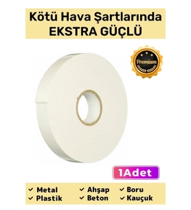 Süper Güçlü Uzun Ömürlü Kuvvetli Yapışkan Kolay Uygulanır İz Bırakmaz Çift Taraflı Köpük Bant