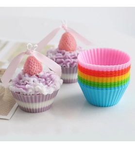 Renkli Silikon Yeniden Kullanılabilir Cupcake Muffin Kabı