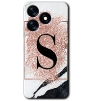 Tecno Spark 10 Pro Kılıf HD Desen Baskılı Kılıf - Pembe Mermer Desenli S Harfi