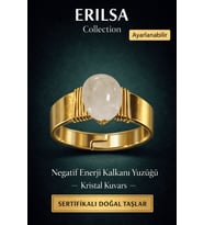 Sertifikalı Mat Kristal Kuvars Doğal Taş Yüzük Ayarlamalı - Bakır Üzeri Altın Kaplama Enerji Yüzüğü (Çok Renkli)