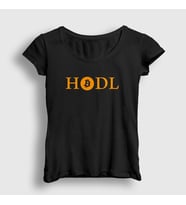 Presmono Kadın Siyah Hodl Bitcoin T-Shirt 264018tt
