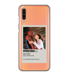 Samsung Galaxy A70 Uyumlu Spider Man Minimalist Poster Desenli Şeffaf Telefon Kılıfı