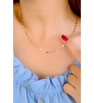 PULLU ZİNCİR KOLYE 14 AYAR A085016