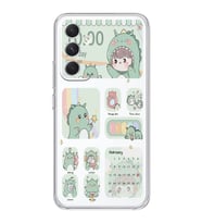 Samsung Galaxy A14 Uyumlu Tatlı Dinozor Kawaii Tasarımlı Şeffaf Telefon Kılıfı