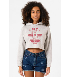 Top Gun Maverick Fly Like A Phoenix Grimelanj Kadın Crop Kapşonlu