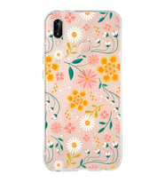 Huawei P20 Lite Uyumlu Kapak Flowers Tasarımlı Şeffaf Silikon Kılıf
