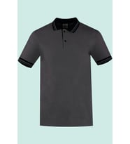 Erkek Polo Yaka Tshirt Pamuklu Nefes Alabilir Biloba shirt Şık Günlük İş Kullanımı İçin (Gri-Lacivert)