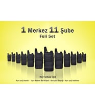 Çaycı Telsizi 1 Merkez 11 Şube Kulaklık Hediyeli Full Set (HAKI-SIYAH)