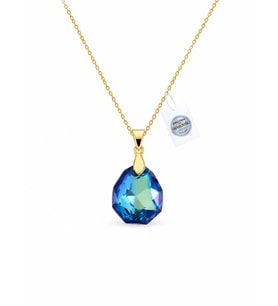 925 Ayar Swarovski Taşlı Ocean Aura Bermuda 16mm Crystal Kadın Gümüş Kolye