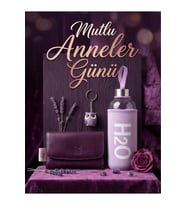 Hakiki Deri Cüzdan Anahtarlık ve Kare Kılıflı Matara Seti Anneler Günü Hediyesi