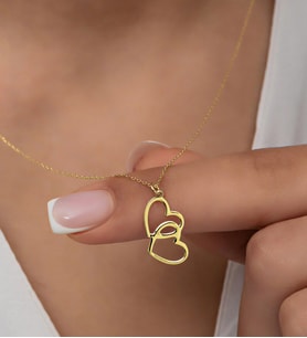 Kişiye Özel Minimalist Zarif Kalp Model Kolye 925K Gümüş (Gold)