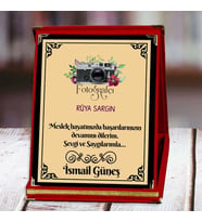 Fotoğrafçı Baskılı Plaket (2. Tasarım)  Kişiye Özel (Kırmızı)