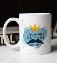 BK Gift Kişiye Özel İsimli Babalar Günü Temalı Beyaz Kupa Bardak-16, Babalar Günü Hediyesi, Babaya Hediye