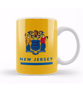 New Jersey State Flag Kupa Bardak Porselen